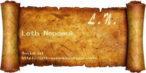 Leth Nepomuk névjegykártya
